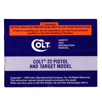 Colt 22 Pistol and Target Model Manual