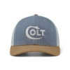 Colt Champions Hat – gray front panel with tan bill and cream mesh back featuring Colt logo.